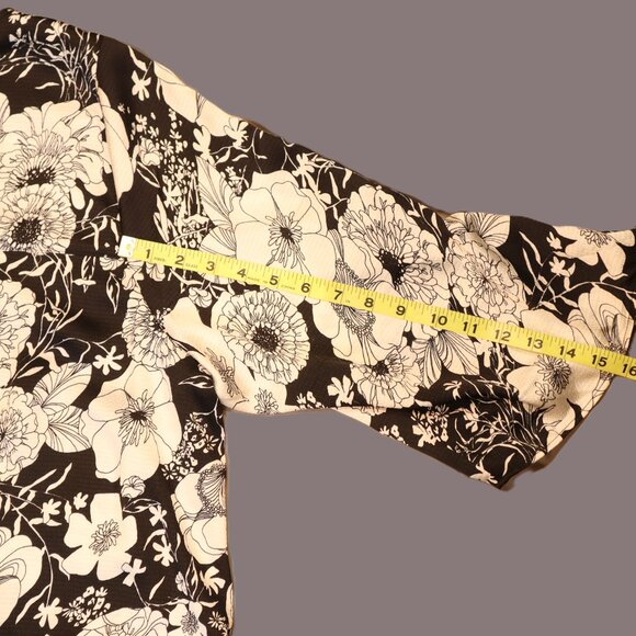 Talbots Floral 3/4 Sleeve Blouse – Black/White – Plus 3X – NWT - Picture 5 of 9